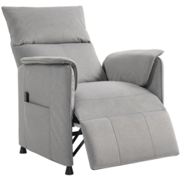 HOMCOM Power Recliner Chair, Reclining Chair with Remote, Pocket Springs, Silent Motor and Side Pockets, Grey - thumbnail 1