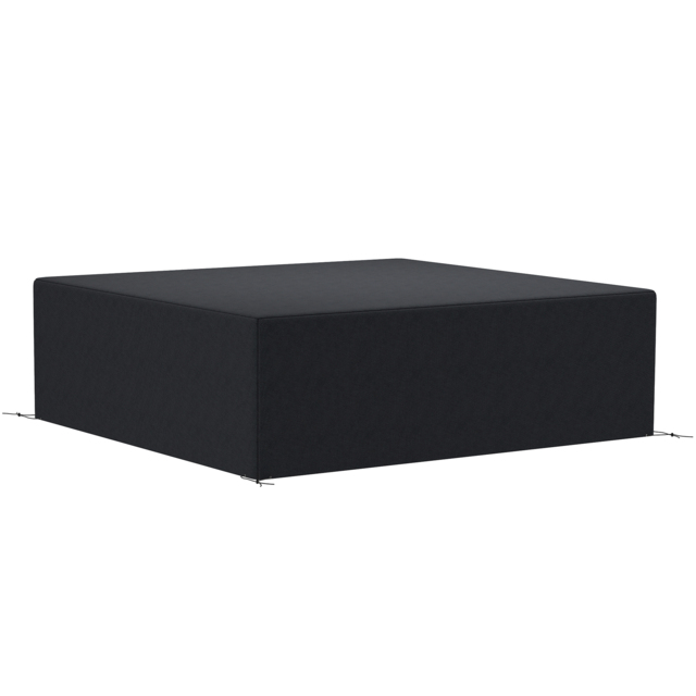 Outsunny 600D Oxford Outdoor Garden Furniture Sofa Set Cover, Waterproof Anti-UV Rattan Sun Lounger Protection Protector Cover, 225L x 210W x 70Hcm, Black - image 1