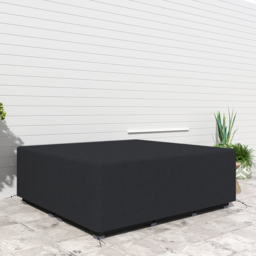 Outsunny 600D Oxford Outdoor Garden Furniture Sofa Set Cover, Waterproof Anti-UV Rattan Sun Lounger Protection Protector Cover, 225L x 210W x 70Hcm, Black - thumbnail 9