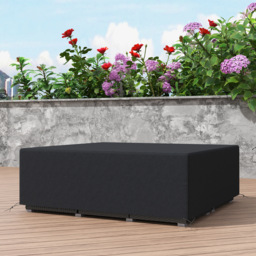 Outsunny 600D Oxford Outdoor Garden Furniture Sofa Set Cover, Waterproof Anti-UV Rattan Sun Lounger Protection Protector Cover, 225L x 210W x 70Hcm, Black - thumbnail 7