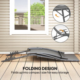 Outsunny Set of 2 Folding Sun Loungers for Garden, 4 Positions Adjustable Outdoor Chaise Lounge Chairs with Armrests, Pillows, Grey - thumbnail 7