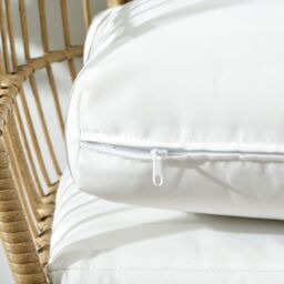 Outsunny PE Rattan Outdoor Egg Chair, Round Wicker Weave Teardrop Chair with Thick Padded Cushions for Sunroom, Garden, Khaki - thumbnail 9