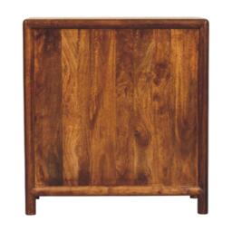 Solid Wood Chest of Drawer, 3-Drawer Storage Cabinet with Generous Organisation, Elegant Circular Silhouette, Brown - Aosom UK - thumbnail 8