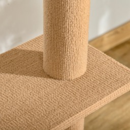 PawHut Floor to Ceiling Cat Tree, 260cm Tall with 3 Perches and Flannel Upholstery, Activity & Rest Tower, Brown - Aosom UK - thumbnail 9