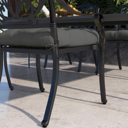 Outsunny Patio Chair Cushion Set: 4-Piece Tied Seat Pads for Indoor & Outdoor Seating, Charcoal Grey Comfort - Aosom UK - thumbnail 9