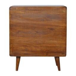 Wooden Chest of Drawers, 3-Drawers Storage Cabinet with Slim Tapered Leg for Bedroom, Brown - Aosom UK - thumbnail 8
