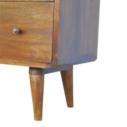 Wooden Chest of Drawers, 3-Drawers Storage Cabinet with Slim Tapered Leg for Bedroom, Brown - Aosom UK - thumbnail 5