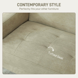 HOMCOM Two-Seater Velvet-Feel Sofa - Beige - thumbnail 5