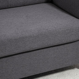 HOMCOM Compact Loveseat Sofa, Modern 2 Seater Sofa for Living Room with Wood Legs and Armrests, Cat Scratch Anti, Dark Grey - Aosom UK - thumbnail 8