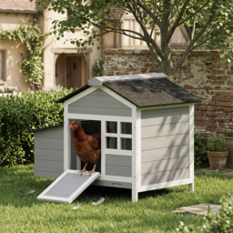 PawHut Wooden Chicken Coop with Pull-Out Tray Nesting Box for 1-2 Chickens - thumbnail 2