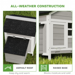 PawHut Wooden Chicken Coop with Pull-Out Tray Nesting Box for 1-2 Chickens - thumbnail 7