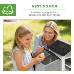 PawHut Wooden Chicken Coop with Pull-Out Tray Nesting Box for 1-2 Chickens - thumbnail 5