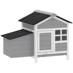PawHut Wooden Chicken Coop with Pull-Out Tray Nesting Box for 1-2 Chickens - thumbnail 1