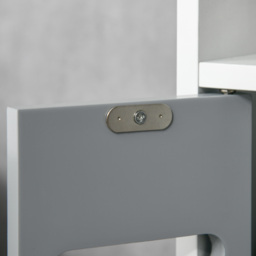 Kleankin Freestanding Bathroom Cabinet, Modern Tall Storage with Open Shelves and 3 Cupboards, for Bedroom Hallway, Grey - Aosom UK - thumbnail 8