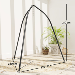 Outsunny Hammock Stand for Hanging Chair Adjustable Height Tripod Hammock Chair Stand Only with Chain, 150 kg Capacity, Black - thumbnail 3