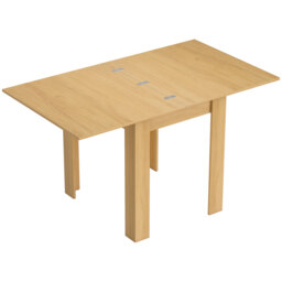 HOMCOM Folding Dining Table for 4-6, Rectangular Extendable Drop Leaf Table for Small Spaces, 140 x 80 x 77.5 cm, Natural