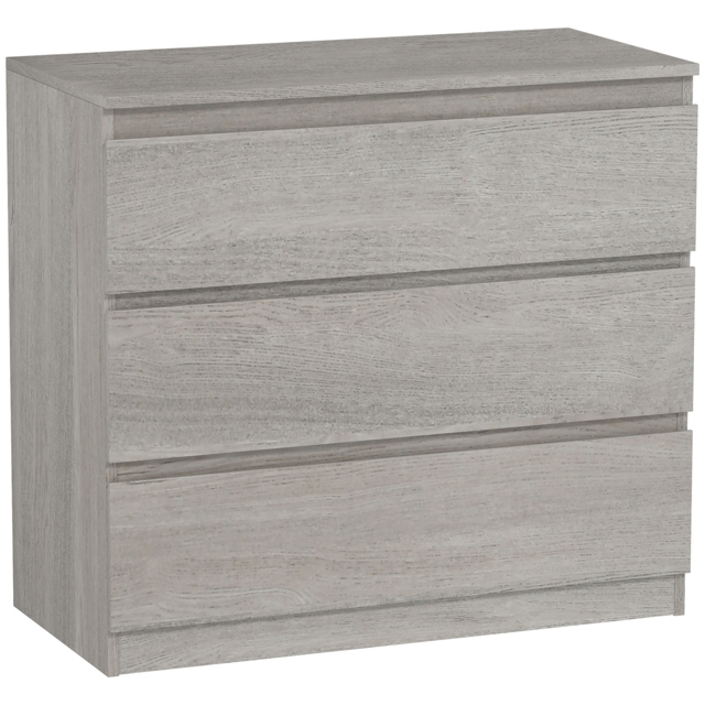 HOMCOM Chest of Three Drawers - Grey Wood Effect - image 1