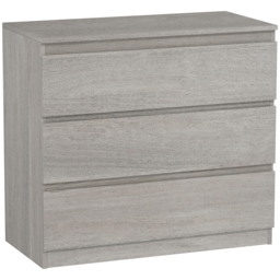 HOMCOM Chest of Three Drawers - Grey Wood Effect - thumbnail 1