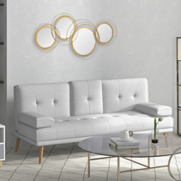 HOMCOM Metal Wall Art Modern Decorative Mirror Decor Hanging Home Wall Sculptures for Living Room Bedroom Dining Room, Gold - thumbnail 9