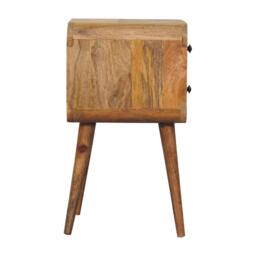 100% Solid Mango Wood Bedside Table with 2 Smooth-Gliding Drawers, Hand-Finished Desk with Nordic Legs, 30L x 30W x 55H cm, Brown - Aosom UK - thumbnail 6