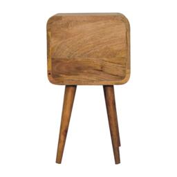 100% Solid Mango Wood Bedside Table with 2 Smooth-Gliding Drawers, Hand-Finished Desk with Nordic Legs, 30L x 30W x 55H cm, Brown - Aosom UK - thumbnail 7