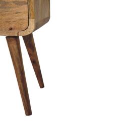 100% Solid Mango Wood Bedside Table with 2 Smooth-Gliding Drawers, Hand-Finished Desk with Nordic Legs, 30L x 30W x 55H cm, Brown - Aosom UK - thumbnail 5
