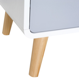 HOMCOM Bedside Cabinet in Scandinavian Design, Storage Nightstand with Drawer, White/Grey/Natural, 40Lx38Wx58H cm - Aosom UK - thumbnail 8