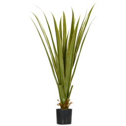HOMCOM Verdant Vignette: Artificial Agave Succulent Plant, Faux Greenery for Indoor/Outdoor Decor, 15x15x90cm, Green - Aosom UK - thumbnail 1