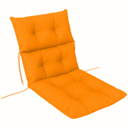 Outsunny Tufted Adirondack Chair Cushion, Thick Garden Seat Cushion Pad with Backrest, Ties for Outdoor and Indoor Use, Orange - thumbnail 1