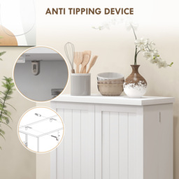 HOMCOM Kitchen Pantry Cupboard with Adjustable Shelves, White - Aosom UK - thumbnail 7