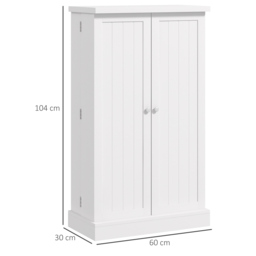 HOMCOM Kitchen Pantry Cupboard with Adjustable Shelves, White - Aosom UK - thumbnail 3