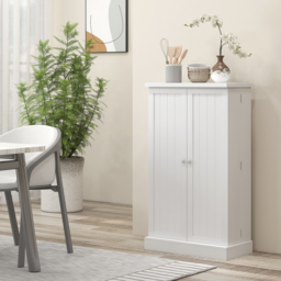 HOMCOM Kitchen Pantry Cupboard with Adjustable Shelves, White - Aosom UK - thumbnail 8