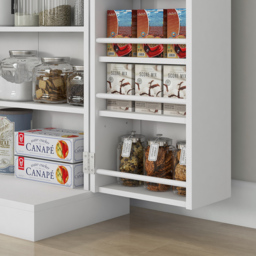 HOMCOM Kitchen Pantry Cupboard with Adjustable Shelves, White - Aosom UK - thumbnail 9