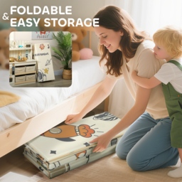 AIYAPLAY Space-Themed Baby Plat Mat Double Sided, Foldable, Water-Resistant for Outdoor/Indoor, 177 x 146 x 1.5cm - thumbnail 7
