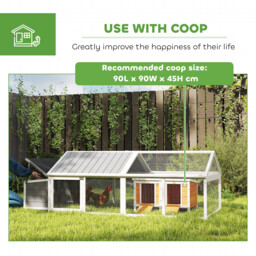PawHut Wooden Chicken Coop with Nesting Box, Openable Roof, for 4-8 Chickens, White - thumbnail 6