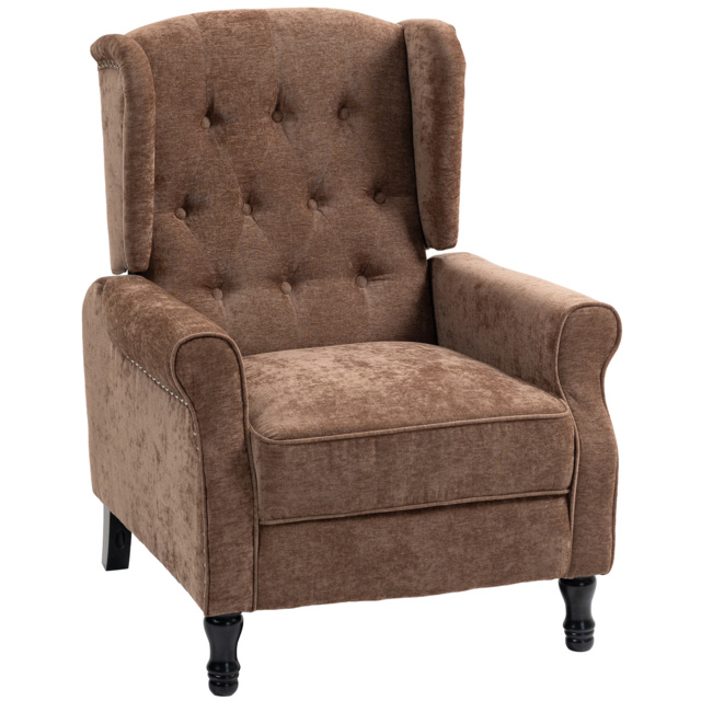 HOMCOM 150° Reclining Vintage Armchair, with footrest - Brown - image 1