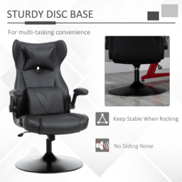 Vinsetto Video Game Chair w/ Lumbar Support, Racing Style Home Office Chair, Computer Chair w/ Swivel Base, Armrest, Headrest, Black - Aosom UK - thumbnail 5