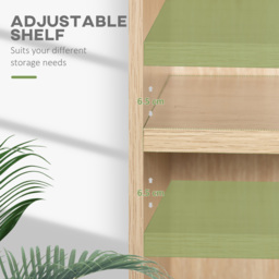 HOMCOM Low Bookcase with Adjustable Shelf, 2 Compartments, 2 Tier Bookshelf for Home Office, Living Room, Study, Natural - Aosom UK - thumbnail 4