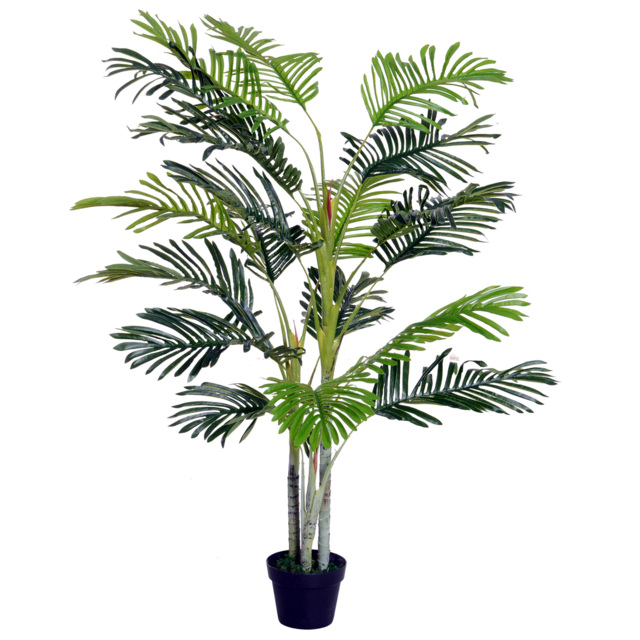Outsunny 150cm(5ft) Artificial Palm Tree Decorative Indoor Faux Green Plant w/Leaves Home Décor Tropical Potted Home Office - Aosom UK - image 1