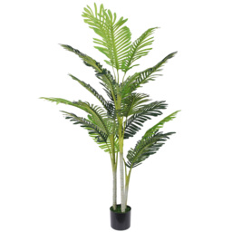 Outsunny 150cm(5ft) Artificial Palm Tree Decorative Indoor Faux Green Plant w/Leaves Home Décor Tropical Potted Home Office - Aosom UK