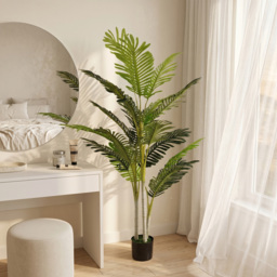 Outsunny 150cm(5ft) Artificial Palm Tree Decorative Indoor Faux Green Plant w/Leaves Home Décor Tropical Potted Home Office - Aosom UK - thumbnail 2