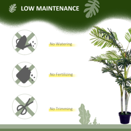 Outsunny 150cm(5ft) Artificial Palm Tree Decorative Indoor Faux Green Plant w/Leaves Home Décor Tropical Potted Home Office - Aosom UK - thumbnail 6