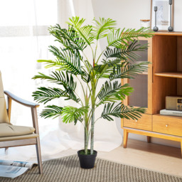 Outsunny 150cm(5ft) Artificial Palm Tree Decorative Indoor Faux Green Plant w/Leaves Home Décor Tropical Potted Home Office - Aosom UK - thumbnail 6