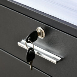 Vinsetto Black Cabinet Mobile Lockable File Cabinet with 2 Drawers, Storage for Office Equipment, 65H x 39W x 40Dcm - Aosom UK - thumbnail 9