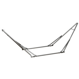 Outsunny Foldable Hammock Stand, Portable Hammock with Metal Frame, 2 in 1 Hammock Net Stand, Clothes Drying Rack, Load Capacity 120kg Black - thumbnail 1