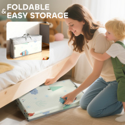 AIYAPLAY Foldable Baby Plat Mat Double Sided, Kids Floor Mat for Crawling, 195.5L x 147.5W cm, Car track and Owl Theme - thumbnail 6