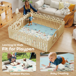 AIYAPLAY Foldable Baby Plat Mat Double Sided, Kids Floor Mat for Crawling, 195.5L x 147.5W cm, Car track and Owl Theme - thumbnail 7
