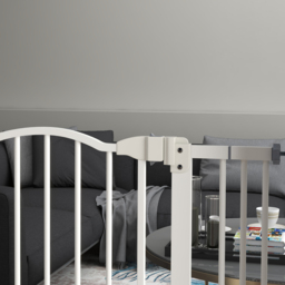PawHut Adjustable Metal Pet Gate, Safety Barrier with Auto-Close Door, for Dogs and Cats, White - Aosom UK - thumbnail 8