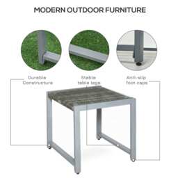 Outsunny Rattan End Table Side Coffee Desk Outdoor Patio Wicker Sofa Chat Garden Furniture - Aosom UK - thumbnail 7