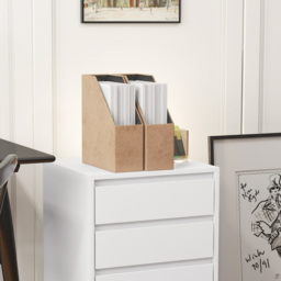 HOMCOM Four-Drawer Office Filing Cabinet, with Wheels - White - thumbnail 9